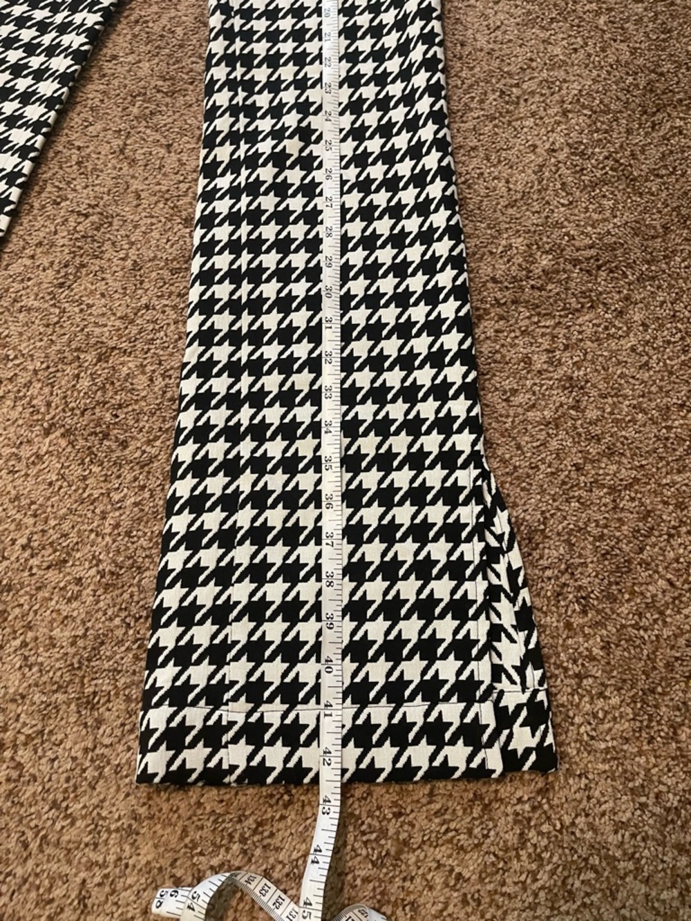 Anine Bing Jocelyn Houndstooth Wide-Leg Trousers — Black & White - Picture 5 of 6